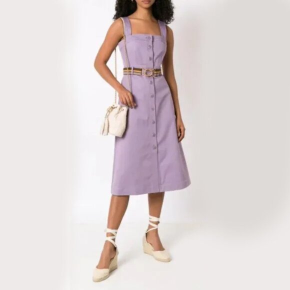 Tory Burch Dresses & Skirts - Tory Burch $498 Button Front Sundress 12 Spring Hydrangea Cotton Blend Belted